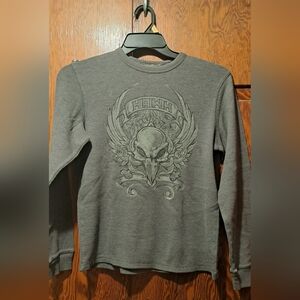 Tony Hawk Long Sleeve Skull Graphic Ribbed Shirt